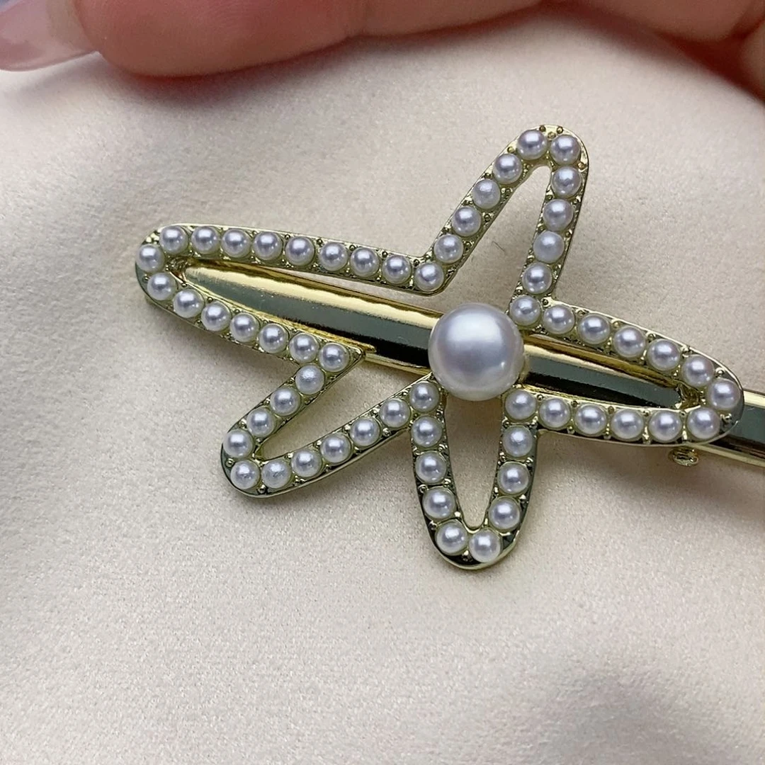 【闪购商品】淡水珍珠发夹未镶嵌3