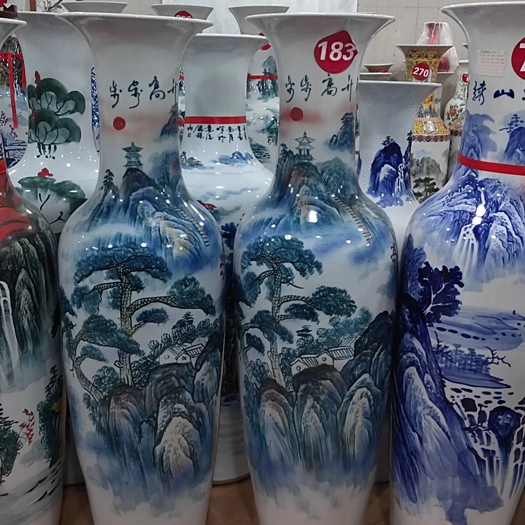 瓶明*子景德镇陶瓷落地大花瓶步步高升1.6米一对