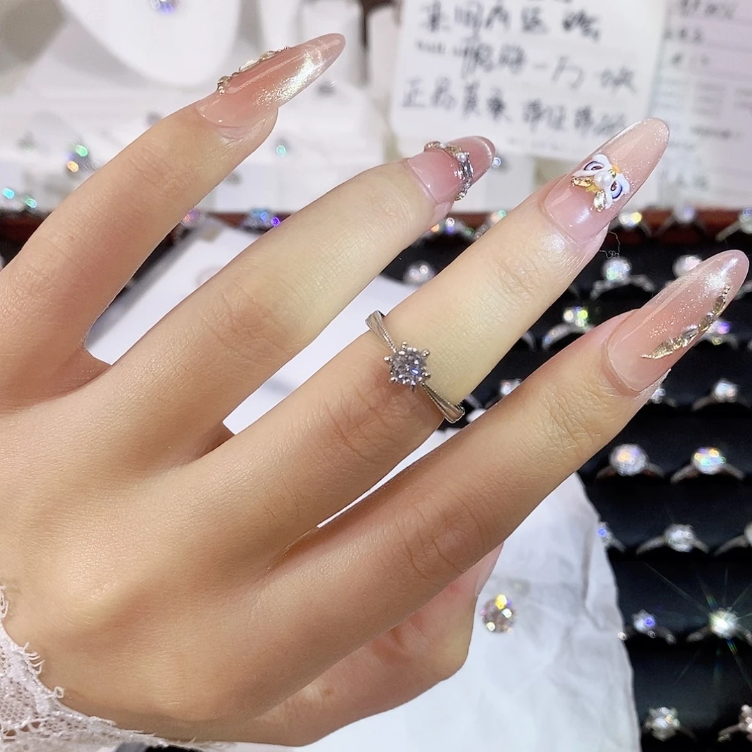*****925银合成碳硅石丝带六爪3ct16.5