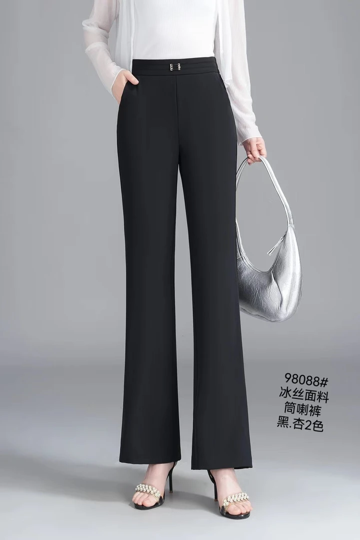 【衣联服饰】精品妈妈款高腰直筒裤98088