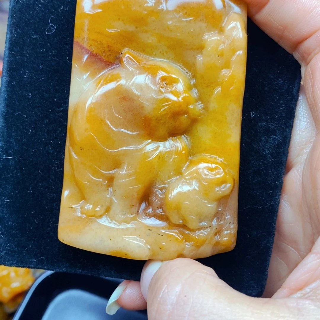 未镶嵌石英质玉（黄龙玉）颈饰