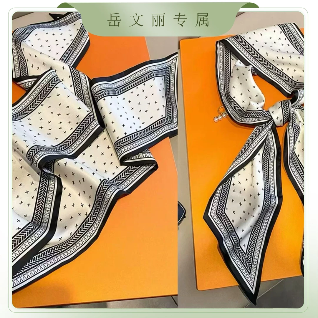 Love is long几何叉叉复古字母丝巾发带菱形格飘带