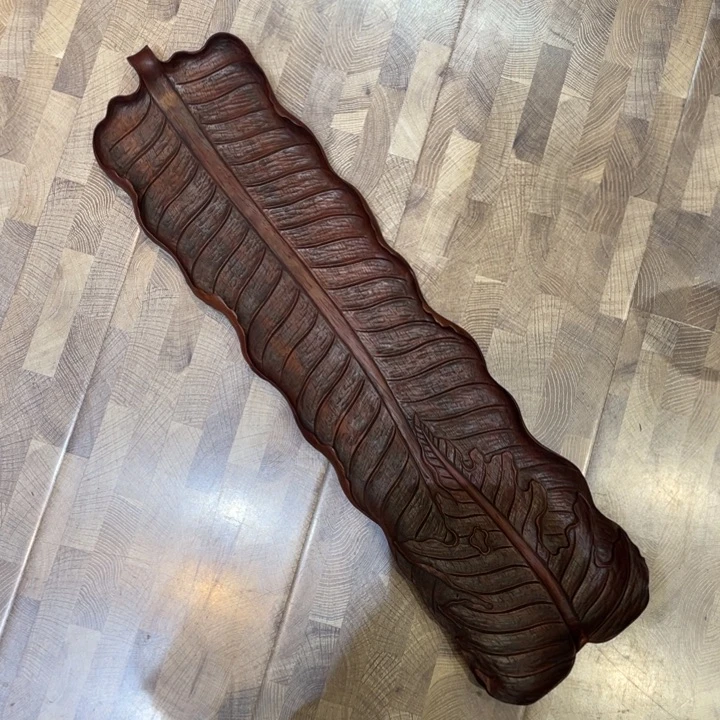 叶子茶盘茶道具摆件