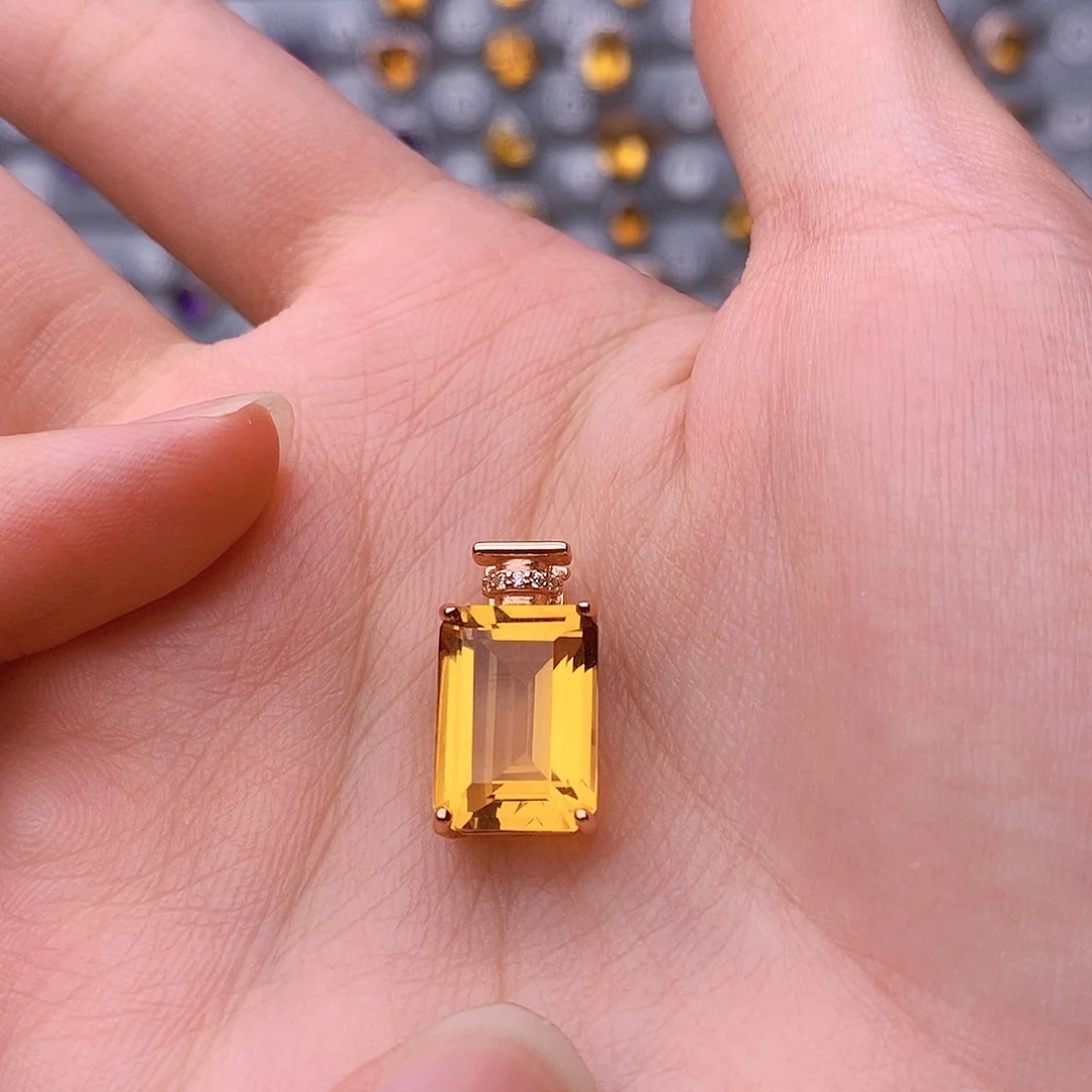 颈饰银S925镶嵌黄晶
