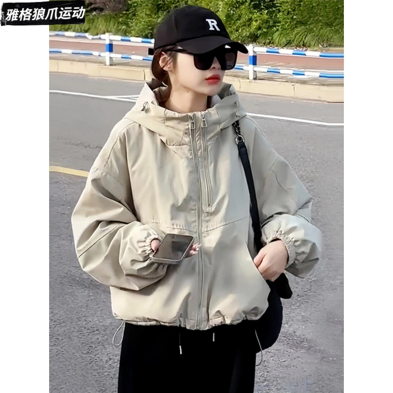 春季流行夹克女士绗缝连帽上衣2025春秋新款韩式小个子短夹克
