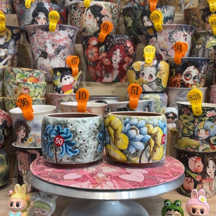 景德镇手绘花盆陶瓷10/9