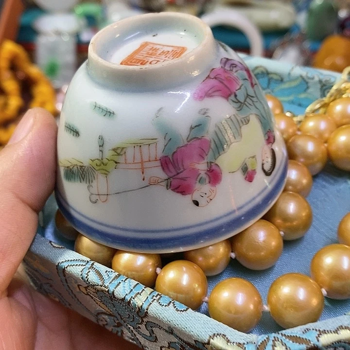 咏*青花手绘小主人杯子