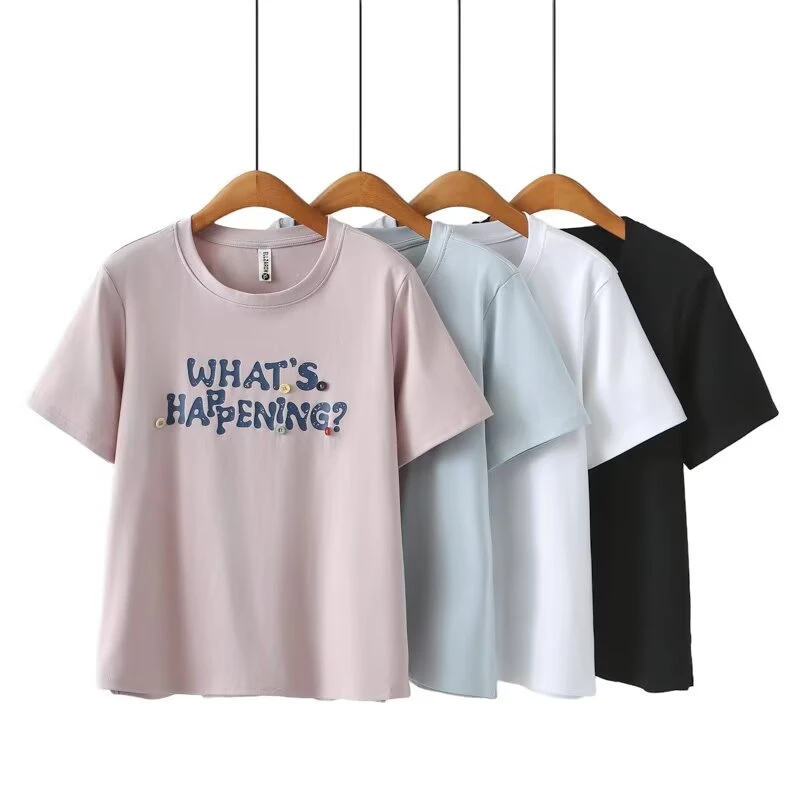 大码宽松奶蓝色短袖T恤女2025年新款夏季胖mm正肩遮肚子上衣