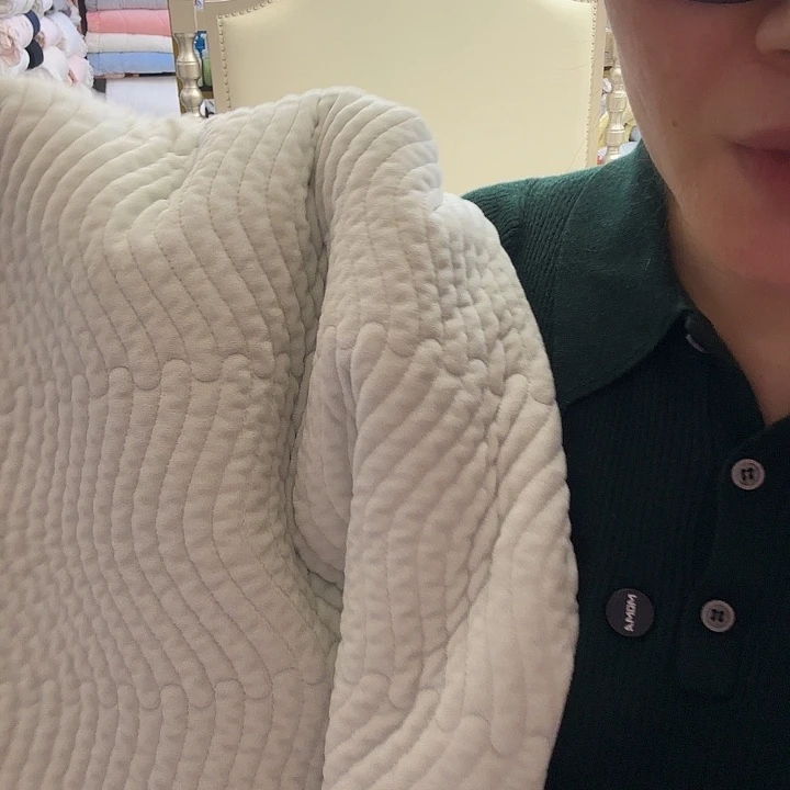 竹子纤维碎花绒床盖绿色