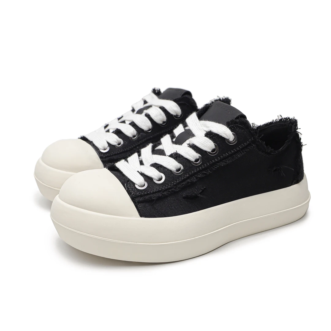 7029增高4CM 做旧百搭大头乞丐帆布鞋复古男士休闲运动厚底男鞋