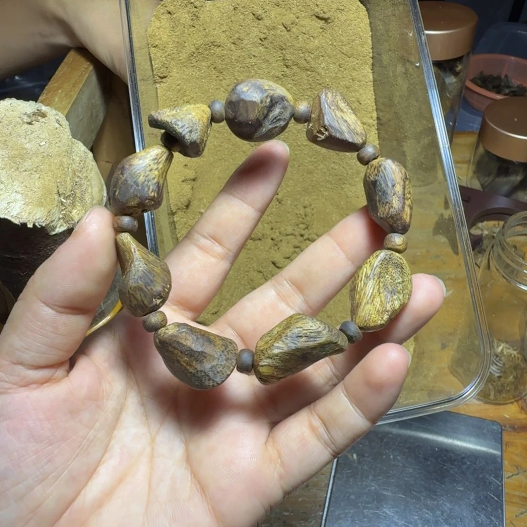 无***福沉香块料沉香块料树丁手串15克