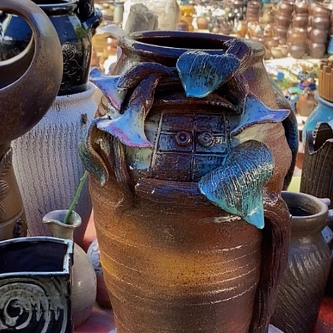 紫砂花盆口15高度38无孔