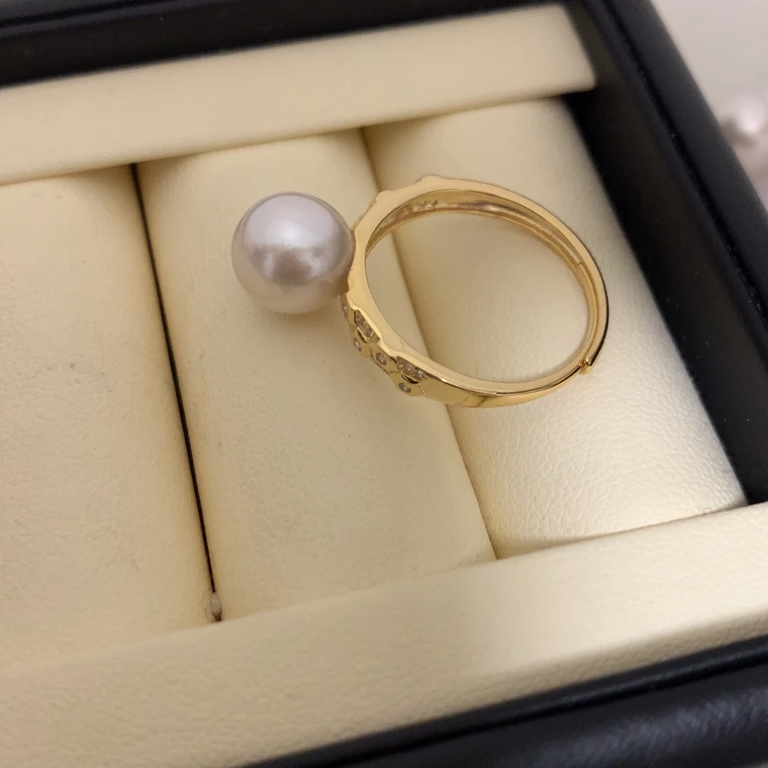 海水珍珠戒指银S925镶嵌
