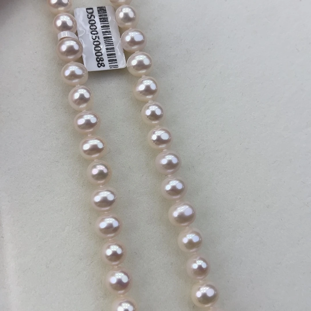 淡水珍珠颈饰银S925镶嵌➕9-10高品极光天女粉