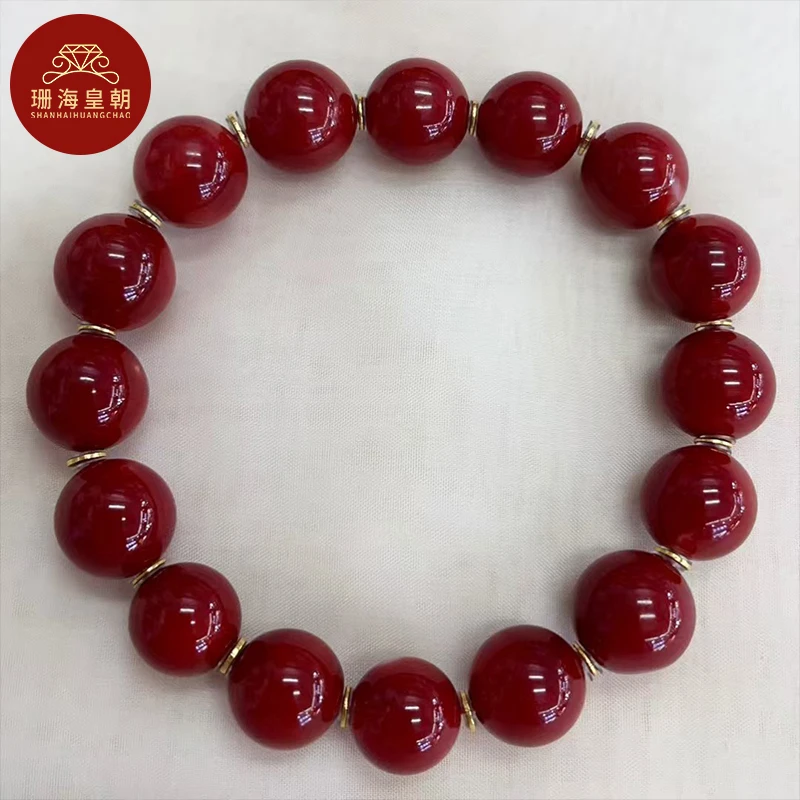 非金属木质手链 珊海皇朝日本AK珊珊圆珠手串12mmK18手链36.9克