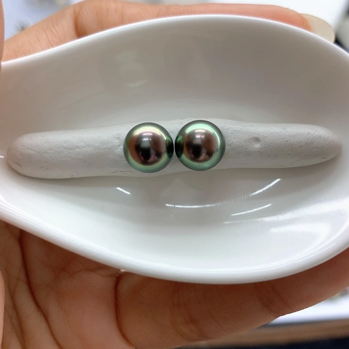 海水珍珠裸珠8+绿皮紫心