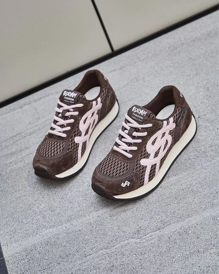 休闲风秋季网面鞋拼色时尚休闲鞋舒适低帮欧若智性风