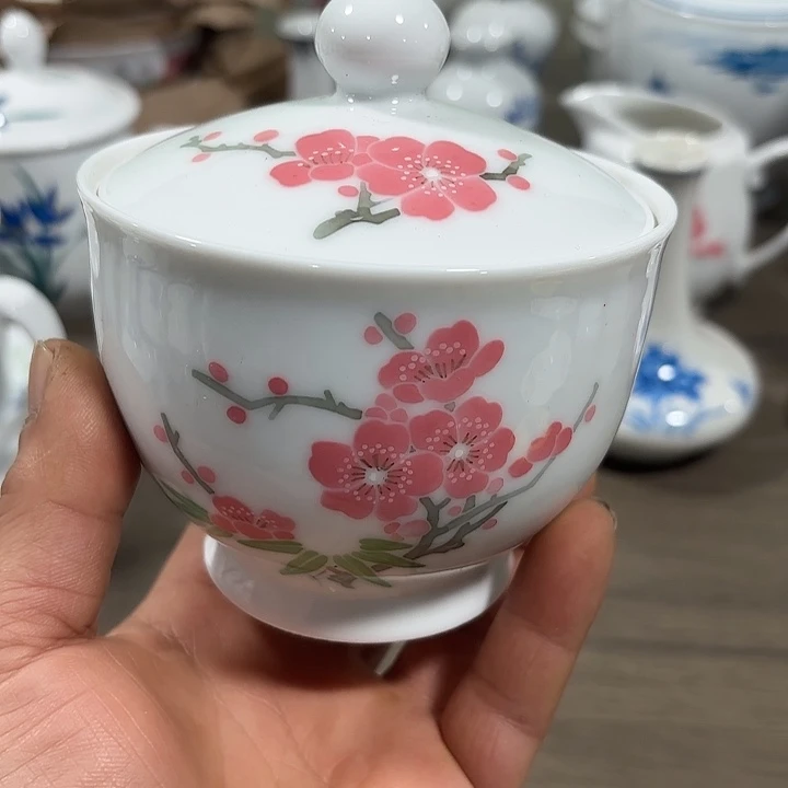 陶梅花手绘茶叶罐茶叶罐