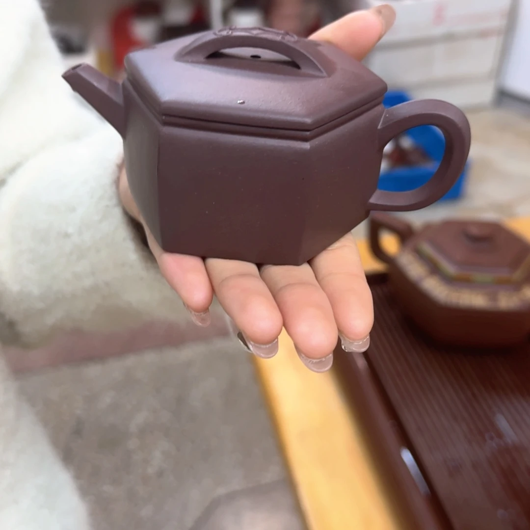 紫砂茶壶紫砂壶六方汉瓦160cc