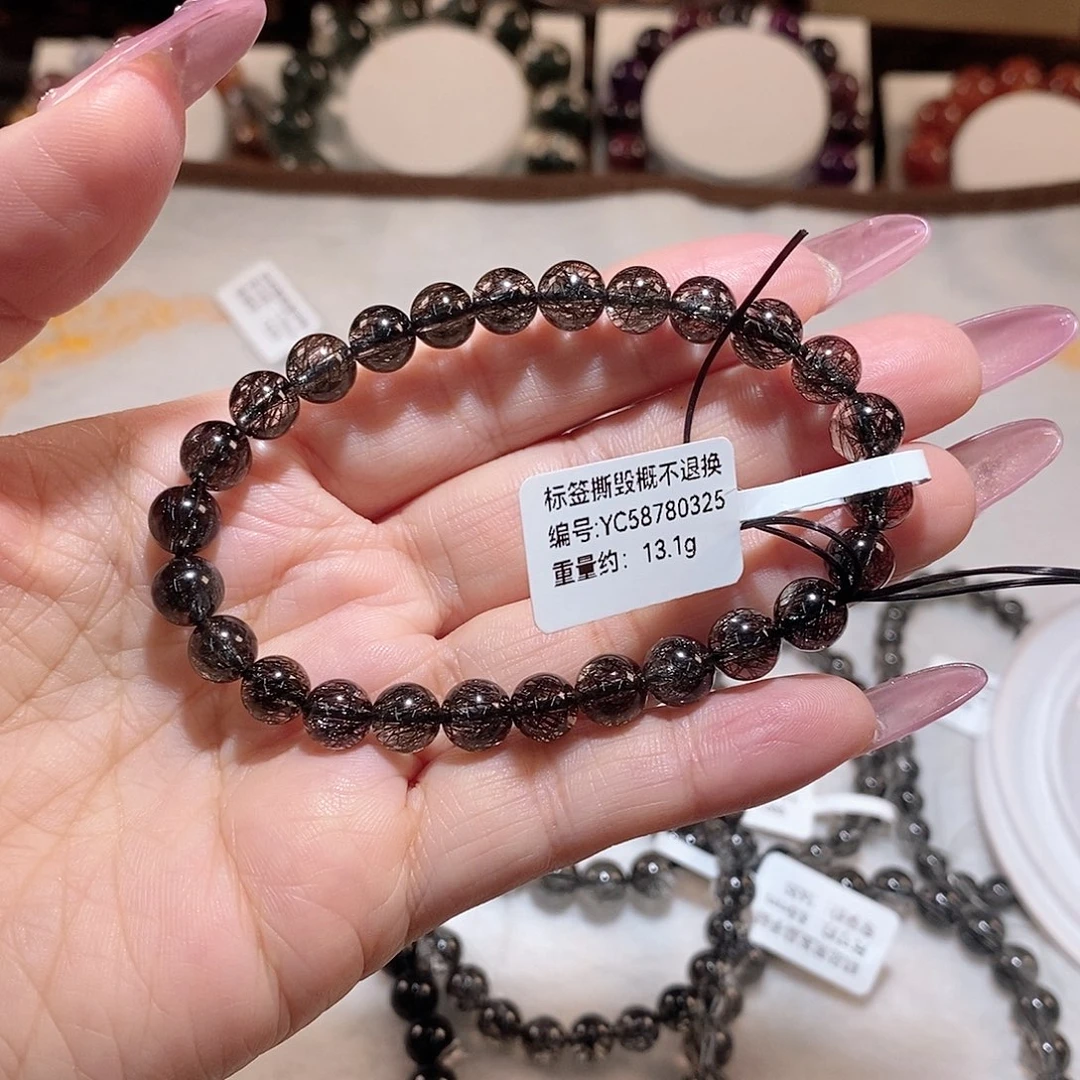 水晶手链未镶嵌高*花黑发晶