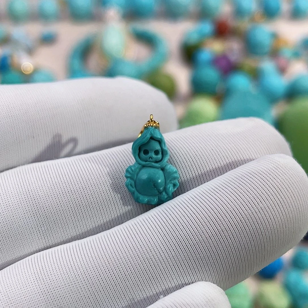 绿松石珠宝奇石18K金镶嵌圣*