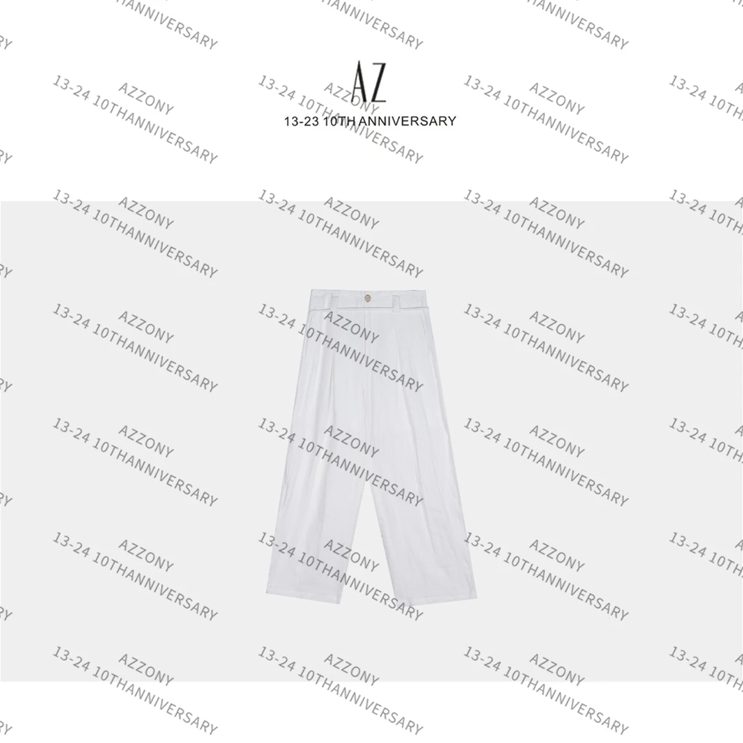 AZ-XJ 系带白麻裤 2025夏款NEW XKML2411425