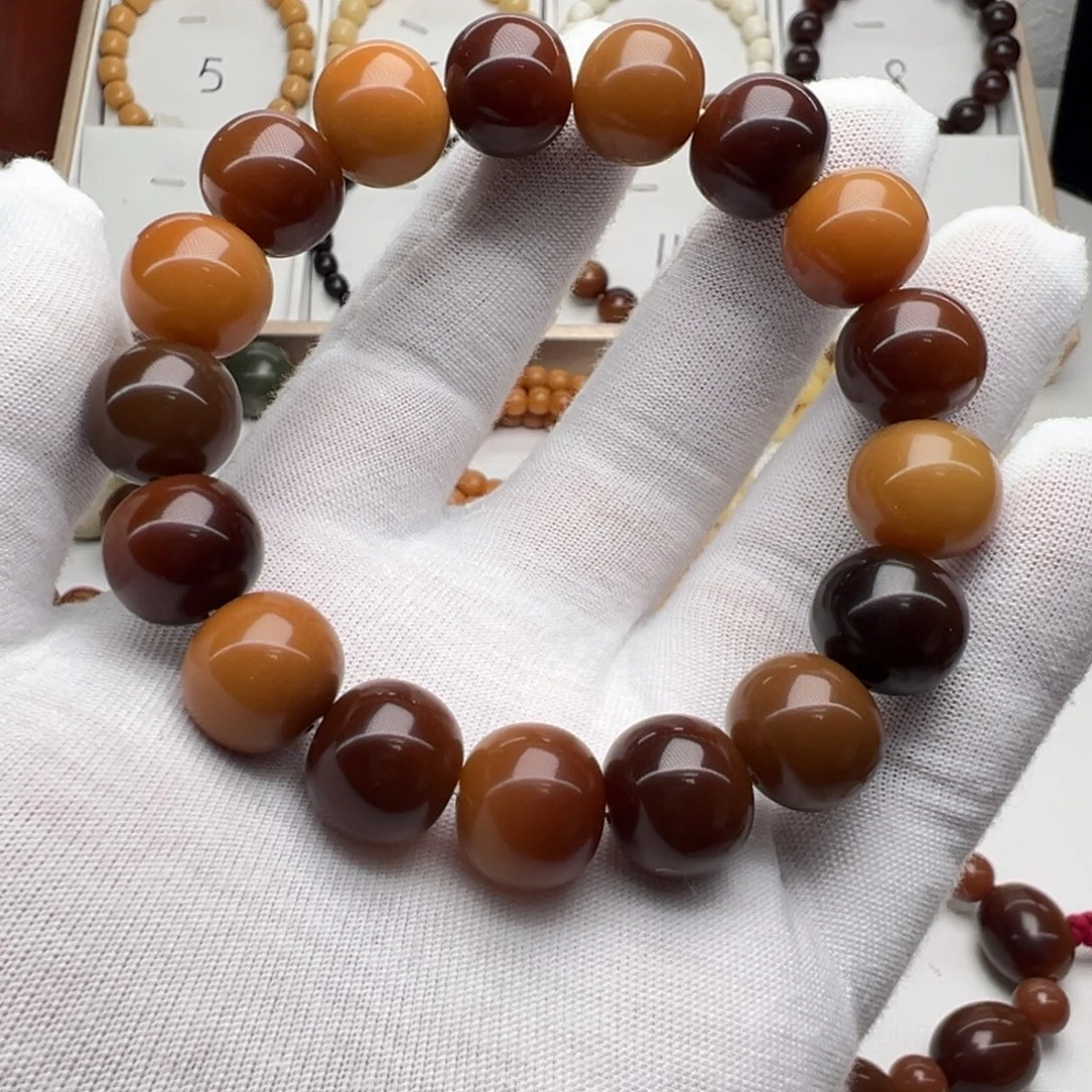 菩提根/象牙果手串卡15鬼工干磨天然风化老料S1