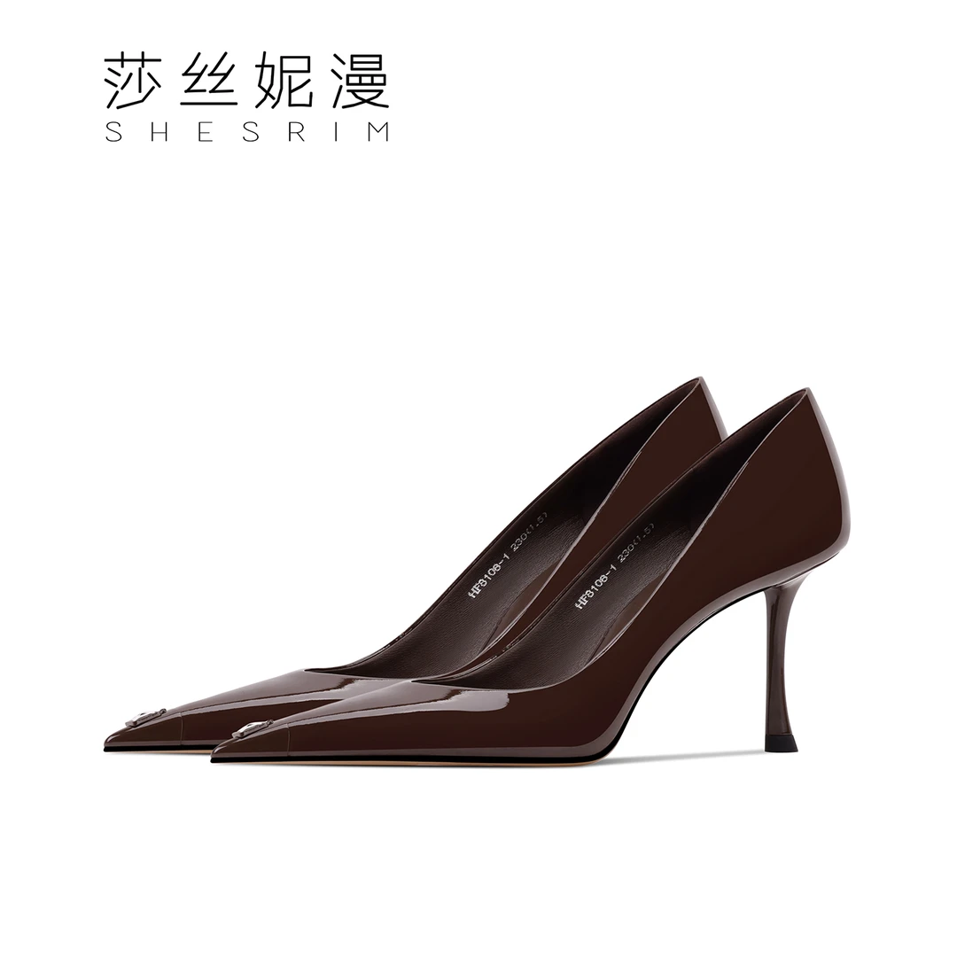 「8CM」女士尖头细高跟浅口单鞋天使之泪系列秋冬季上新2025尖头鞋