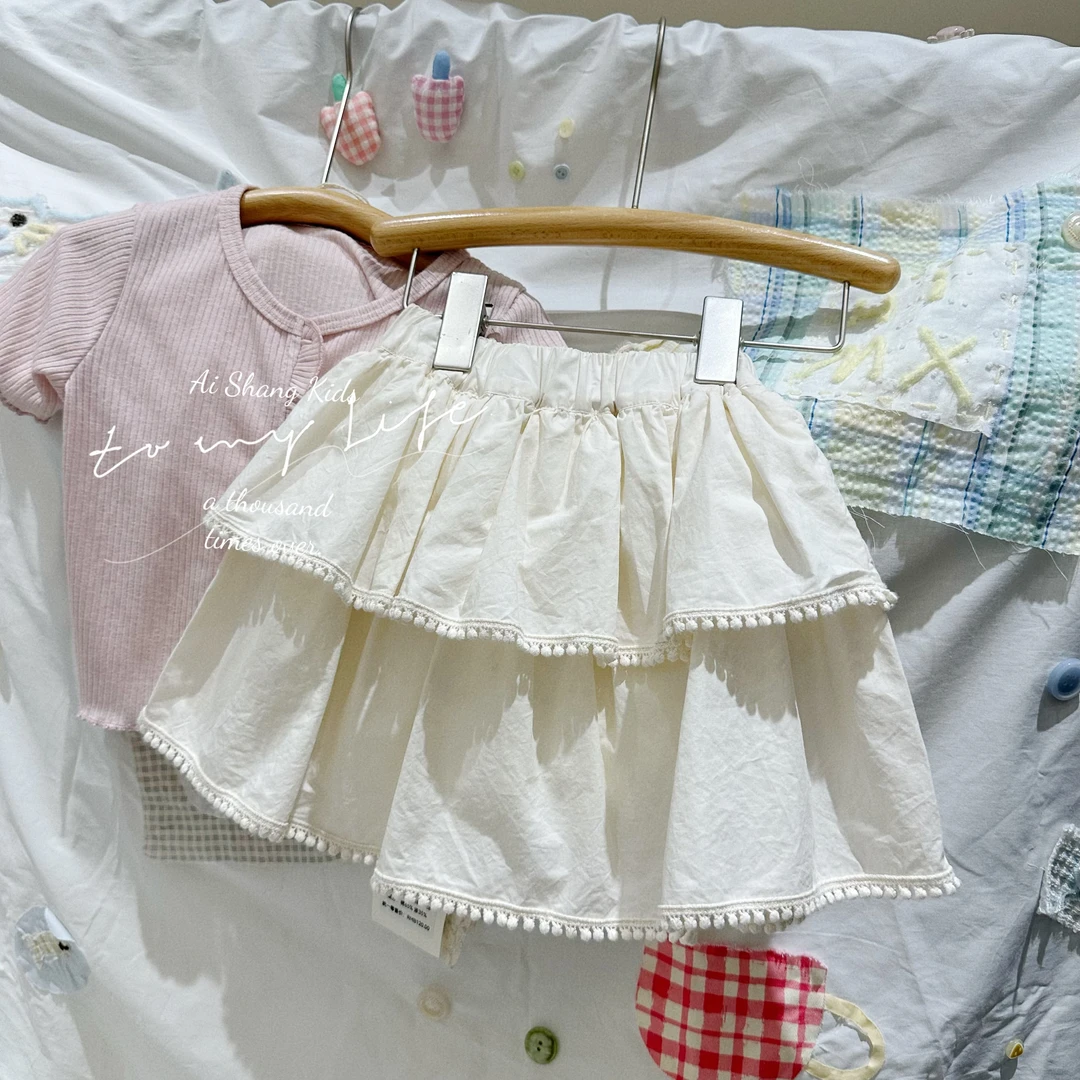 YX·25夏~花边半身裙6318 杏色