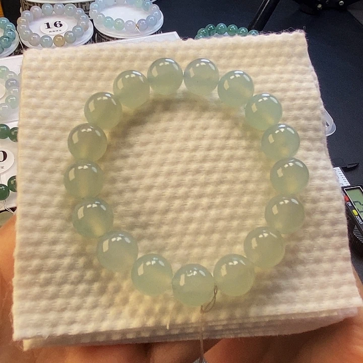 定制翡翠未镶嵌翡翠卡12 17颗珠珠