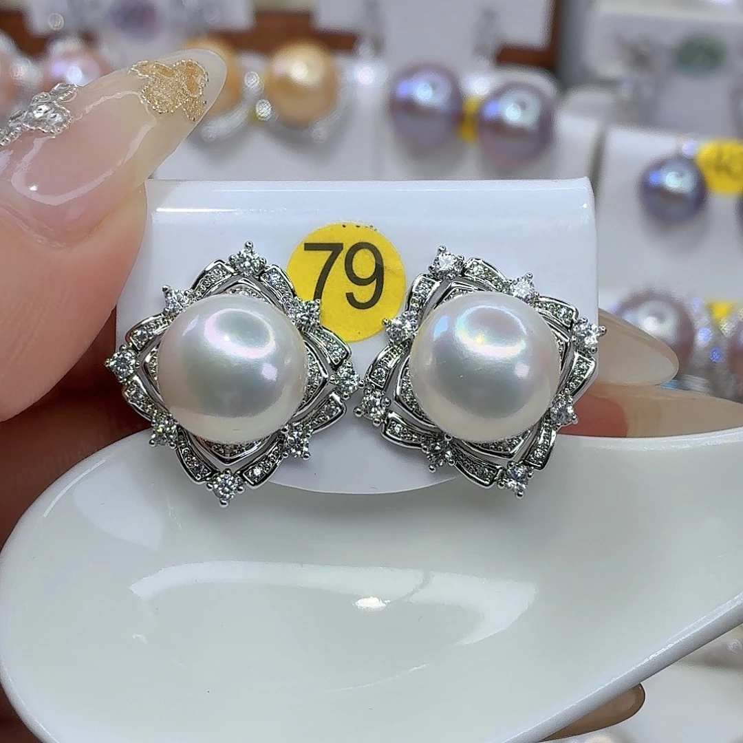 未镶嵌耳饰淡水珍珠F