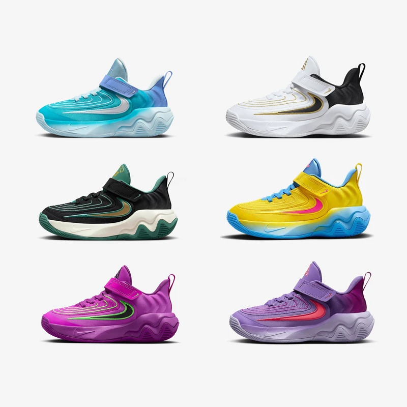 正品耐克NIKE儿童鞋男童女童时尚缓震魔术贴舒适篮球运动鞋FZ6733