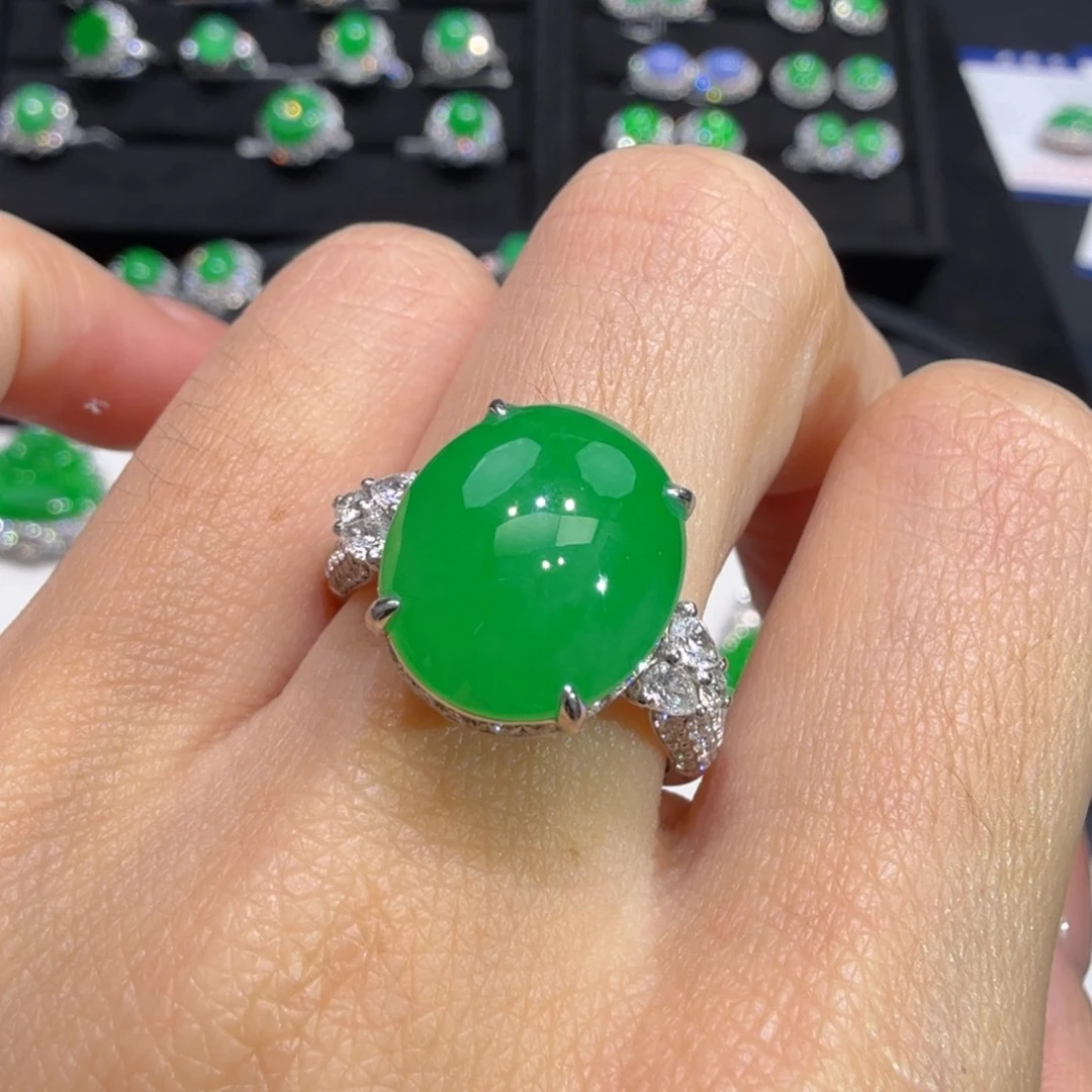 多***阳翡翠18K金镶嵌戒指收到货48小时鉴赏期