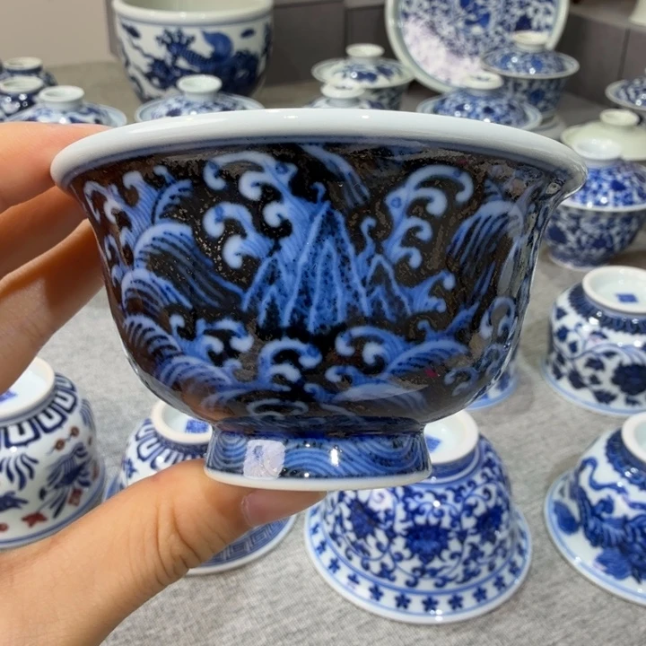 仿明永宣江涯海浪压手杯