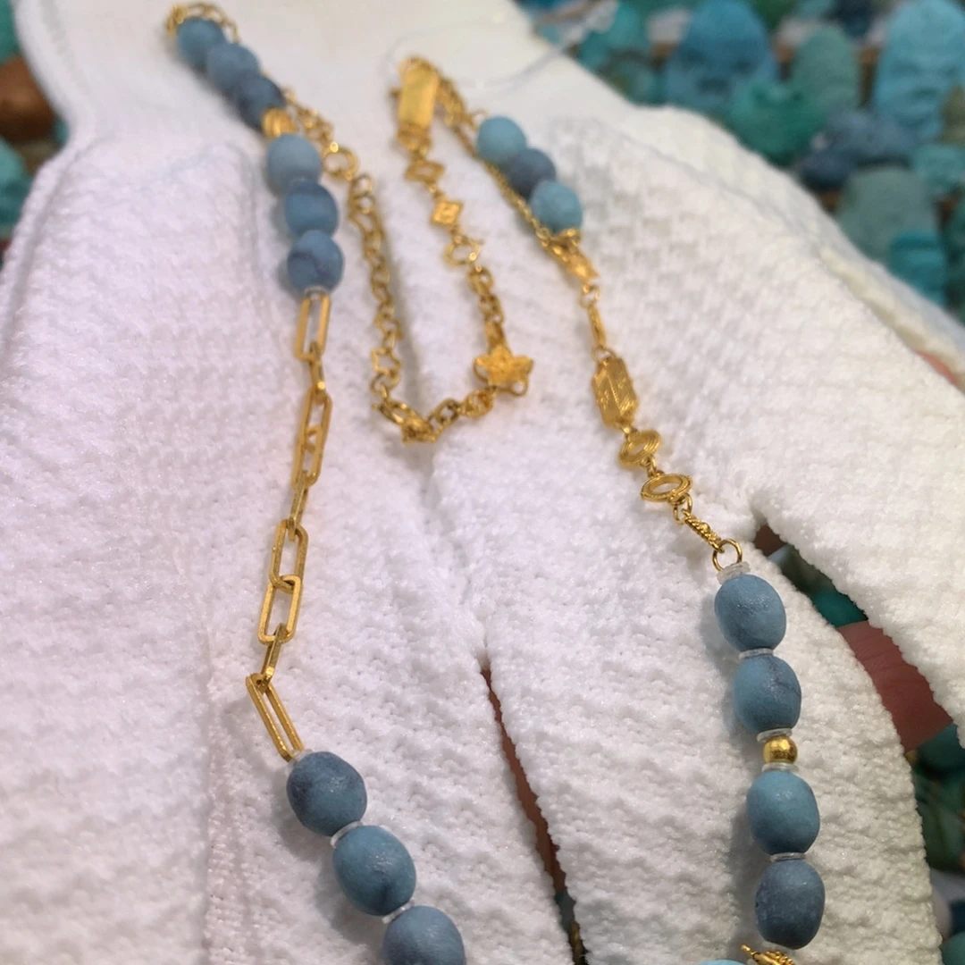 绿松石18K金镶嵌手链