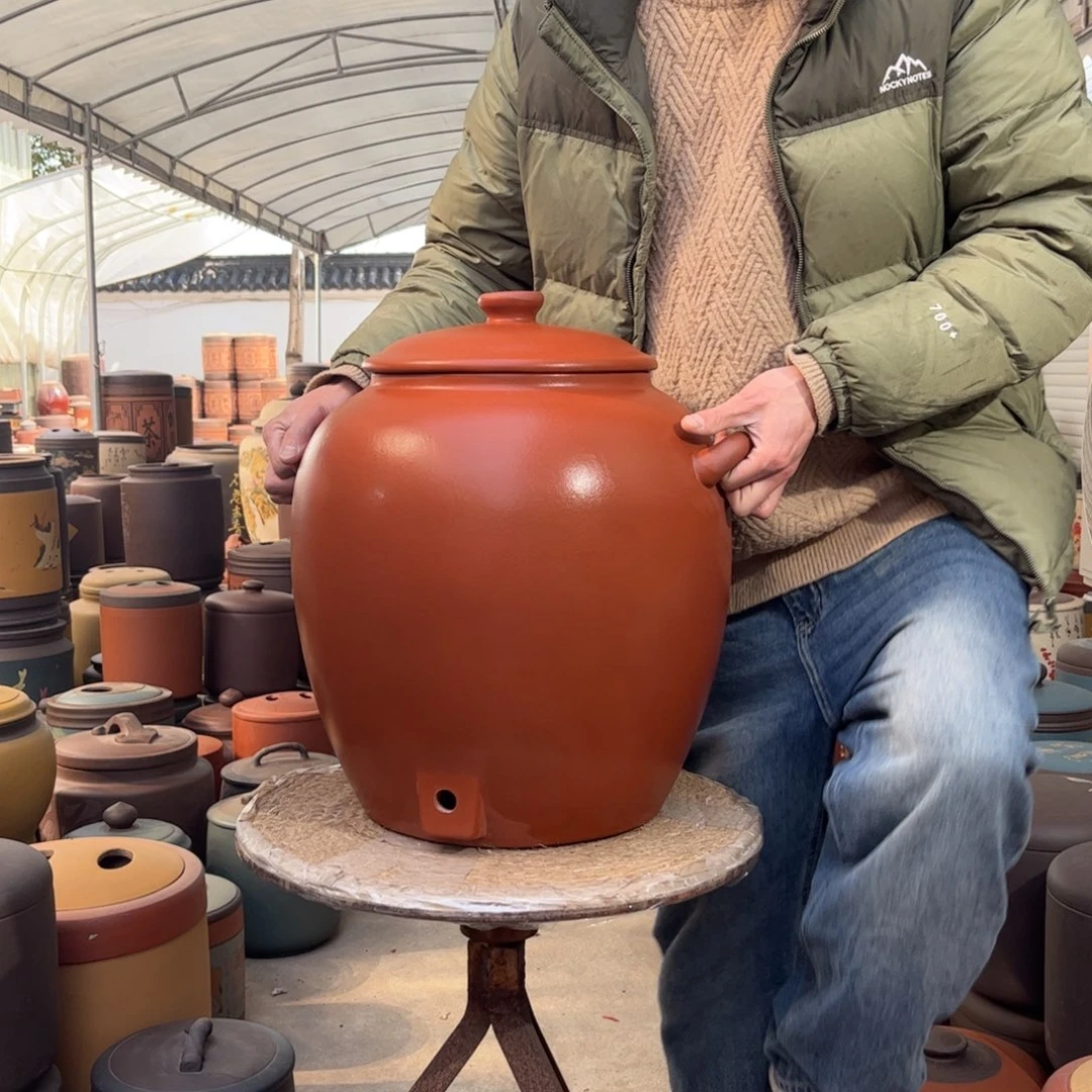 紫砂茶叶罐30升龙头款