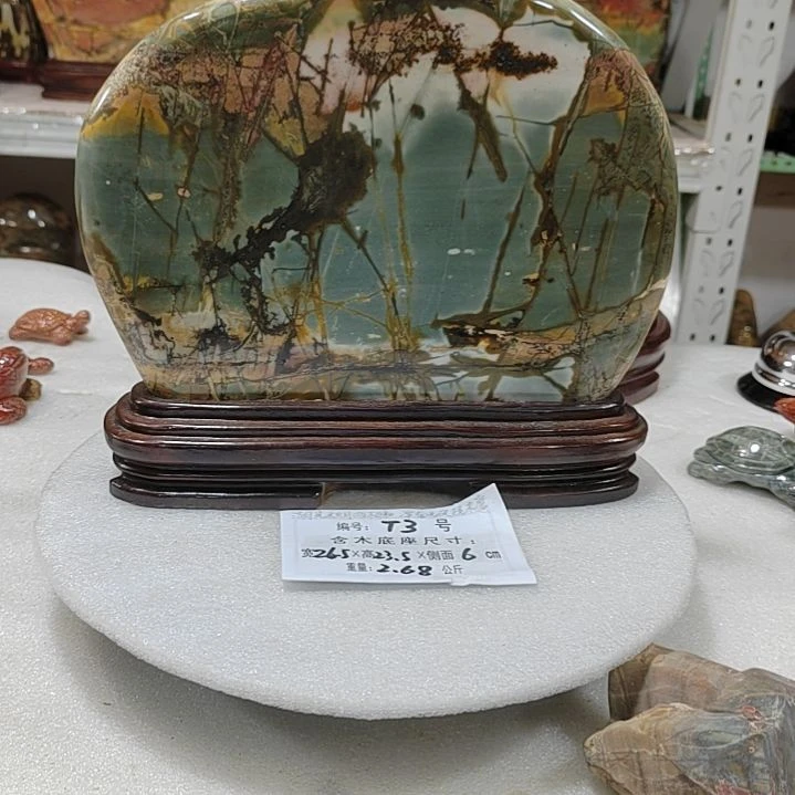 石材乳源彩色石头摆件