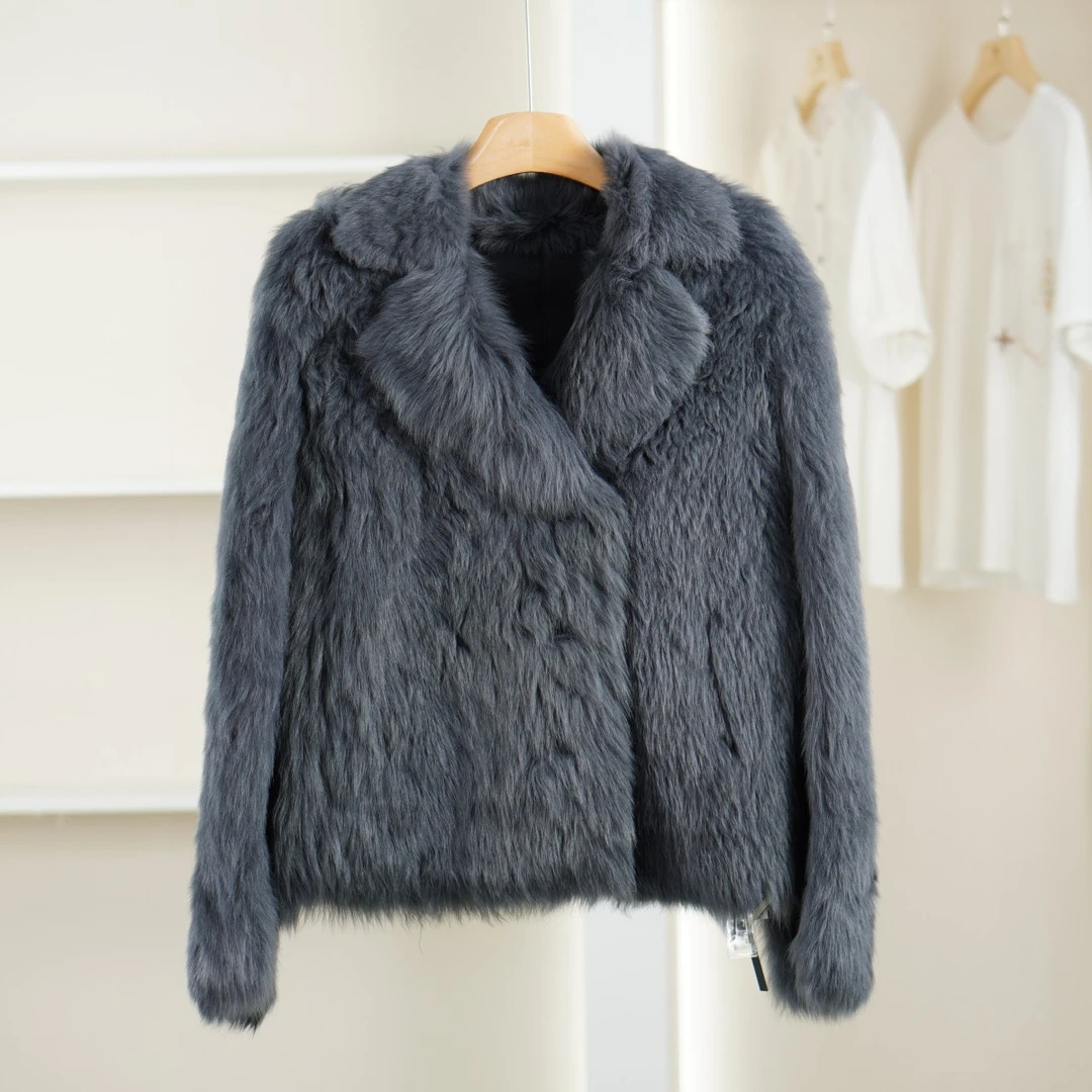 麦迪尚品【赵】5113017 秋冬复古翻领高级感皮草外套品牌女装