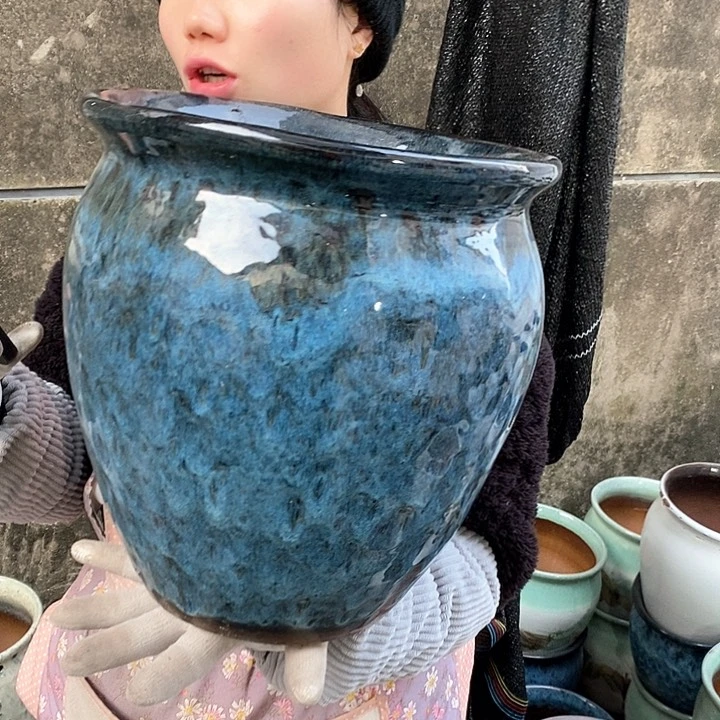 紫砂花盆瑕疵口27高30