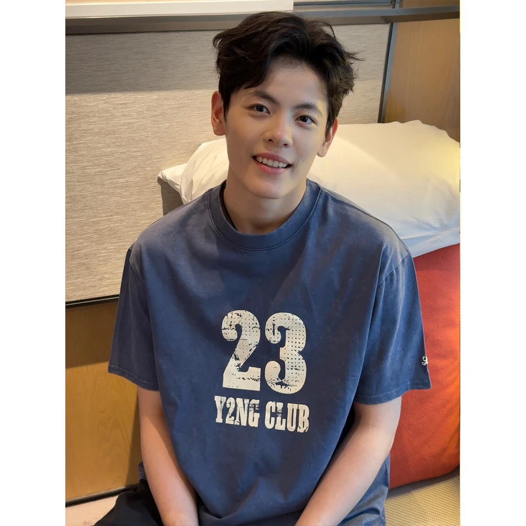 Y2NG复古水洗做旧Vintage短袖T恤宽松街头感25Y026