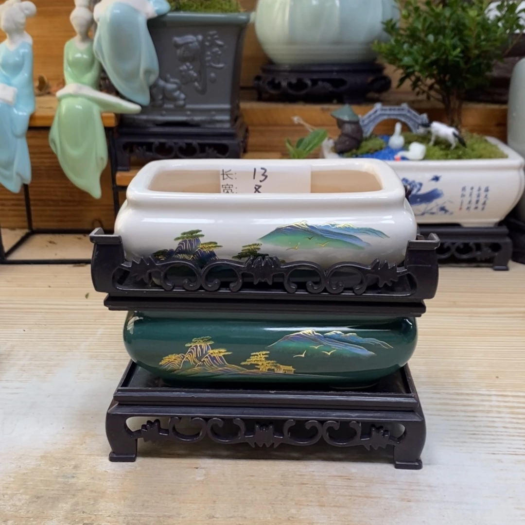 紫砂陶瓷艺术花盆陶瓷