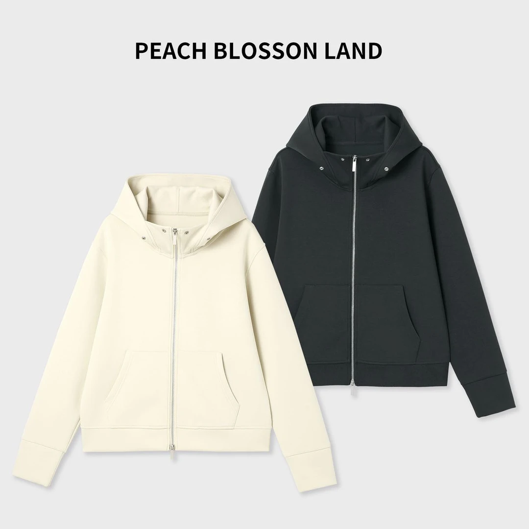 B 款号：SS23061 品名：女士连帽外套 颜色：杏色 深灰 V230 H2561