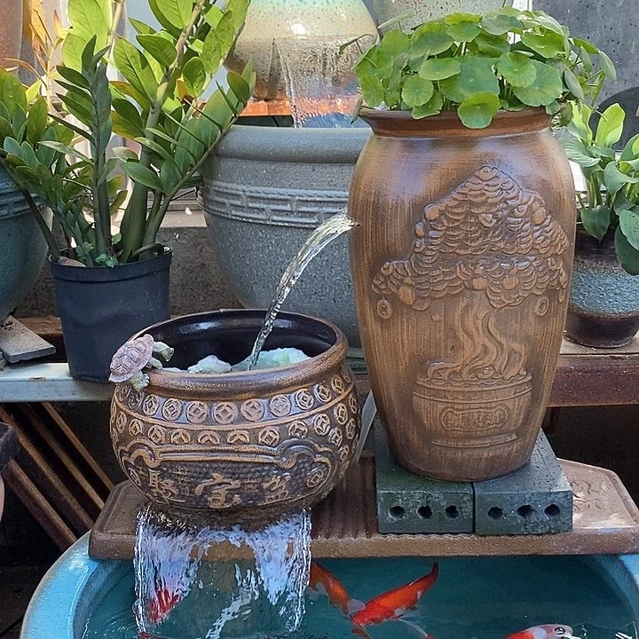 陶土弯头，摇钱树聚宝盆