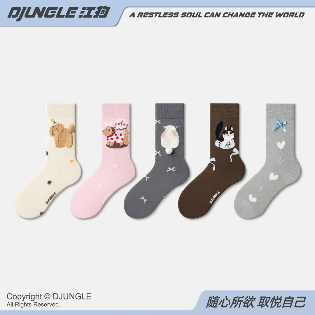 秋冬季轻薄中筒袜子可爱欧若风潮流甜美中筒袜蝴蝶结袜子百搭