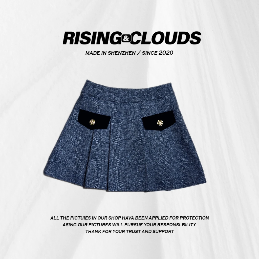 RISING&CLOUDS【小云姐】时尚舒适秋冬羊毛小香半裙110499