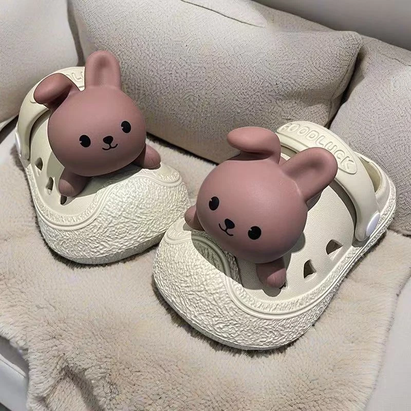 儿童拖鞋2025夏季新款女孩外穿防滑网红爆款可爱小兔子女童洞洞鞋