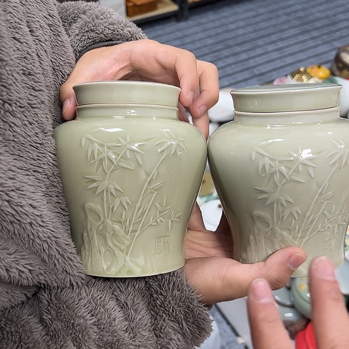 茶叶罐陶瓷家用储物罐瑕疵福利品介意勿拍