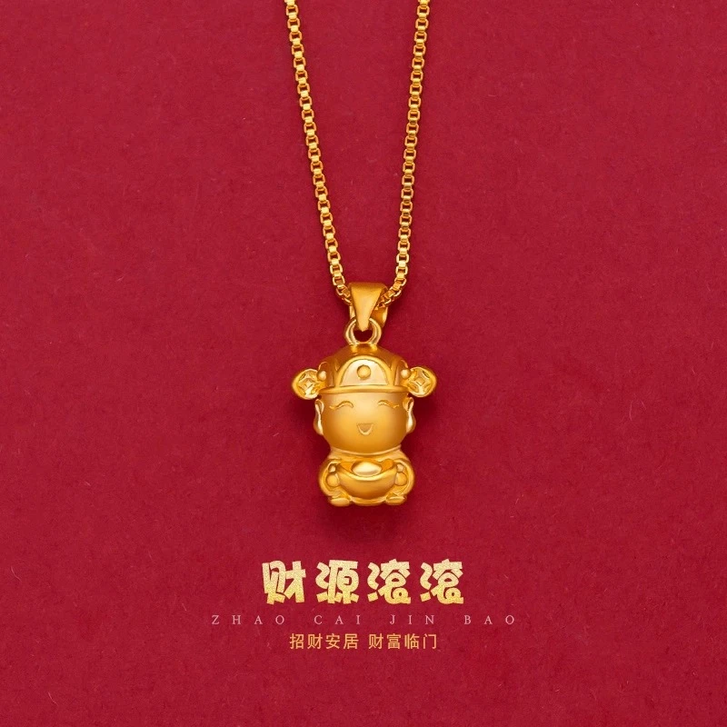 非遗古法传世小财神爷项链寓意招财
