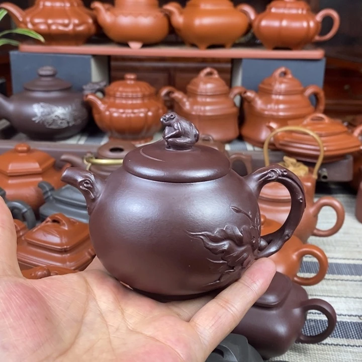 紫砂茶壶猴桃280CC原矿老紫泥特价