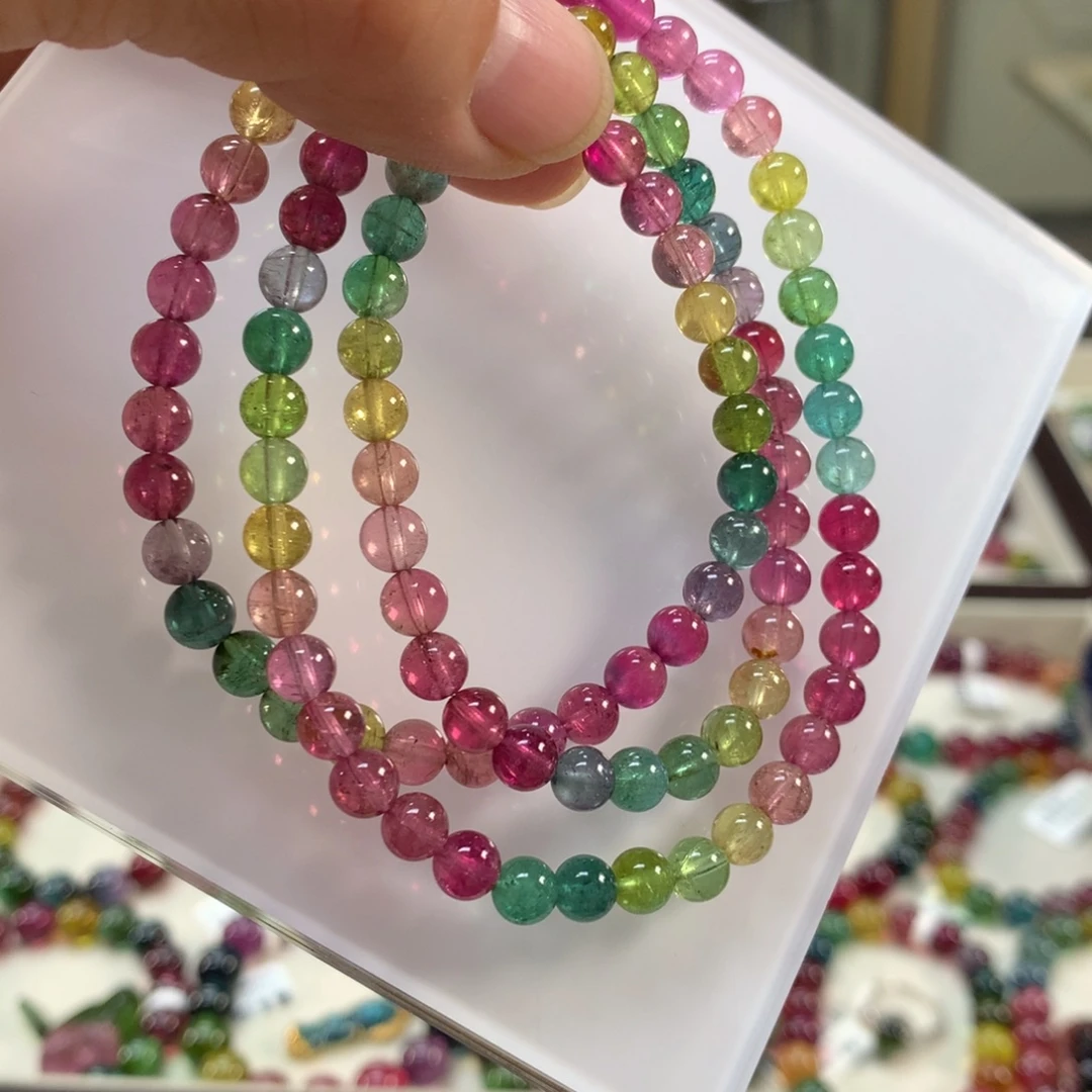 碧玺未镶嵌手链5.6左右